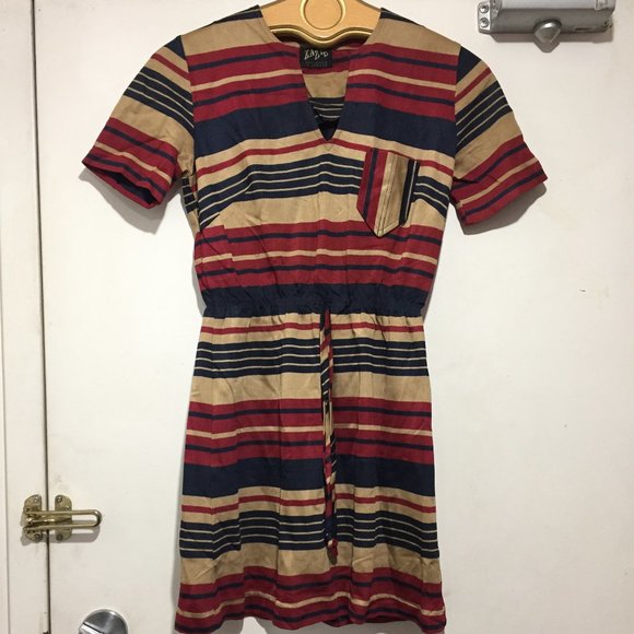 VINTAGE ZAZIE V-NECK STRIPE DRESSES SIZE S - Picture 4 of 11